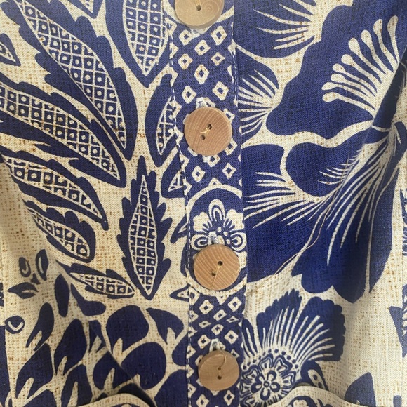 FARM Rio Blue and White Floral Jumpsuit - Size S - Picture 6 of 11